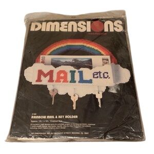 Vintage Dimensions Rainbow Mail and Key Holder Needlepoint Kit Cloud Continental